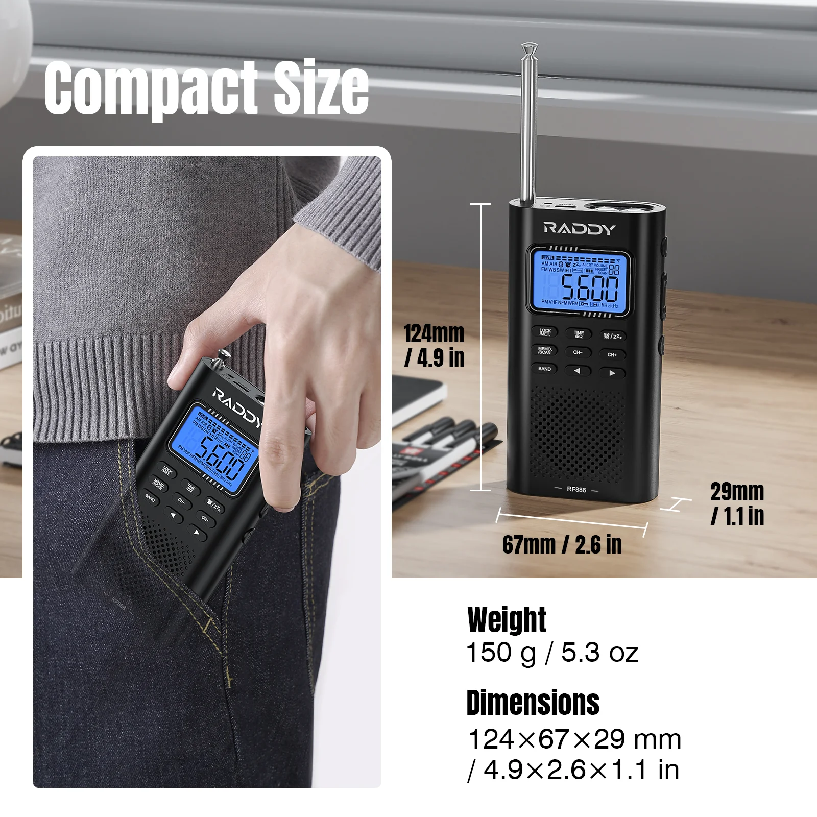 RF886 Bluetooth Shortwave Radio - Image 5